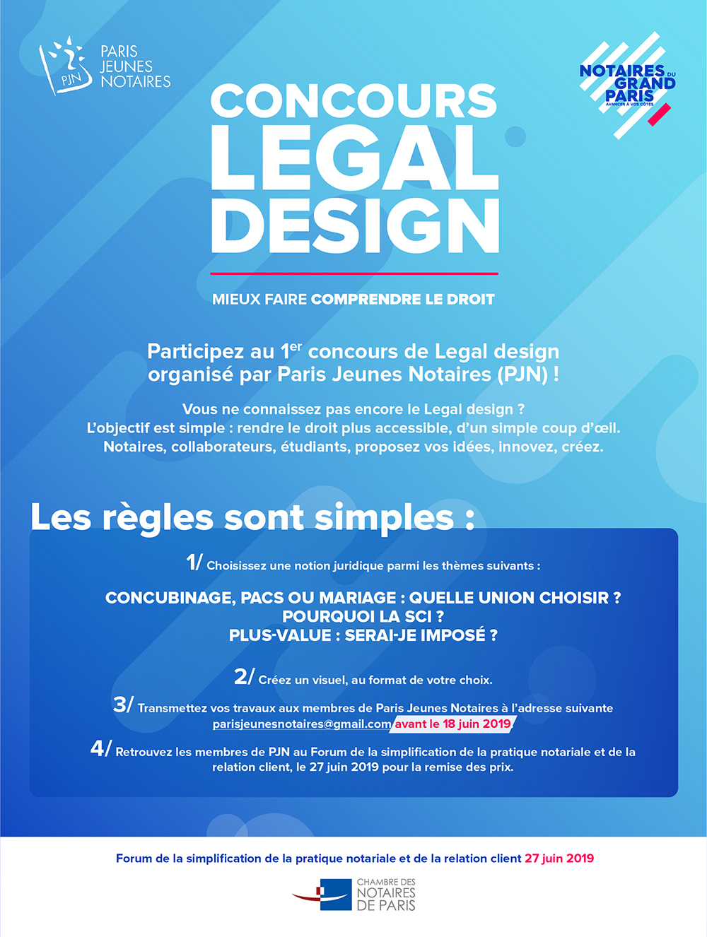 Paris Jeunes Notaires Règles du concours Legal Design