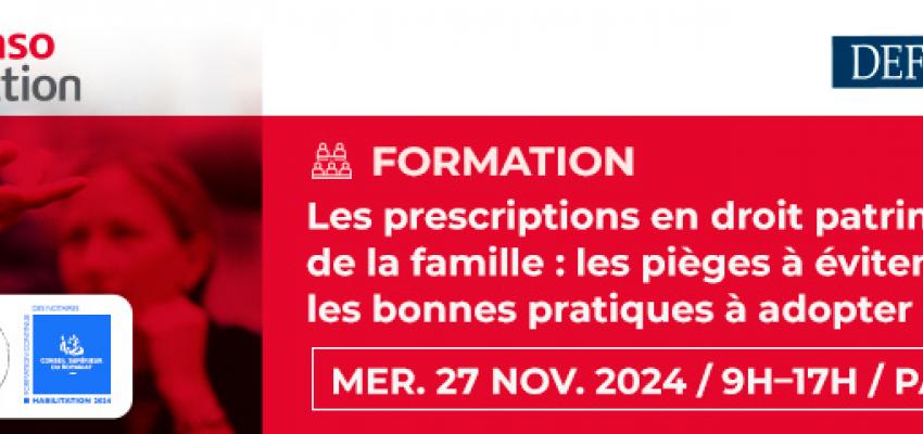 Les prescriptions en droit patrimonial de la famille 